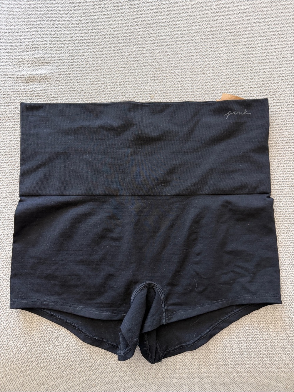 PINK Victoria's Secret Black High-Waist Shaping Boyshorts